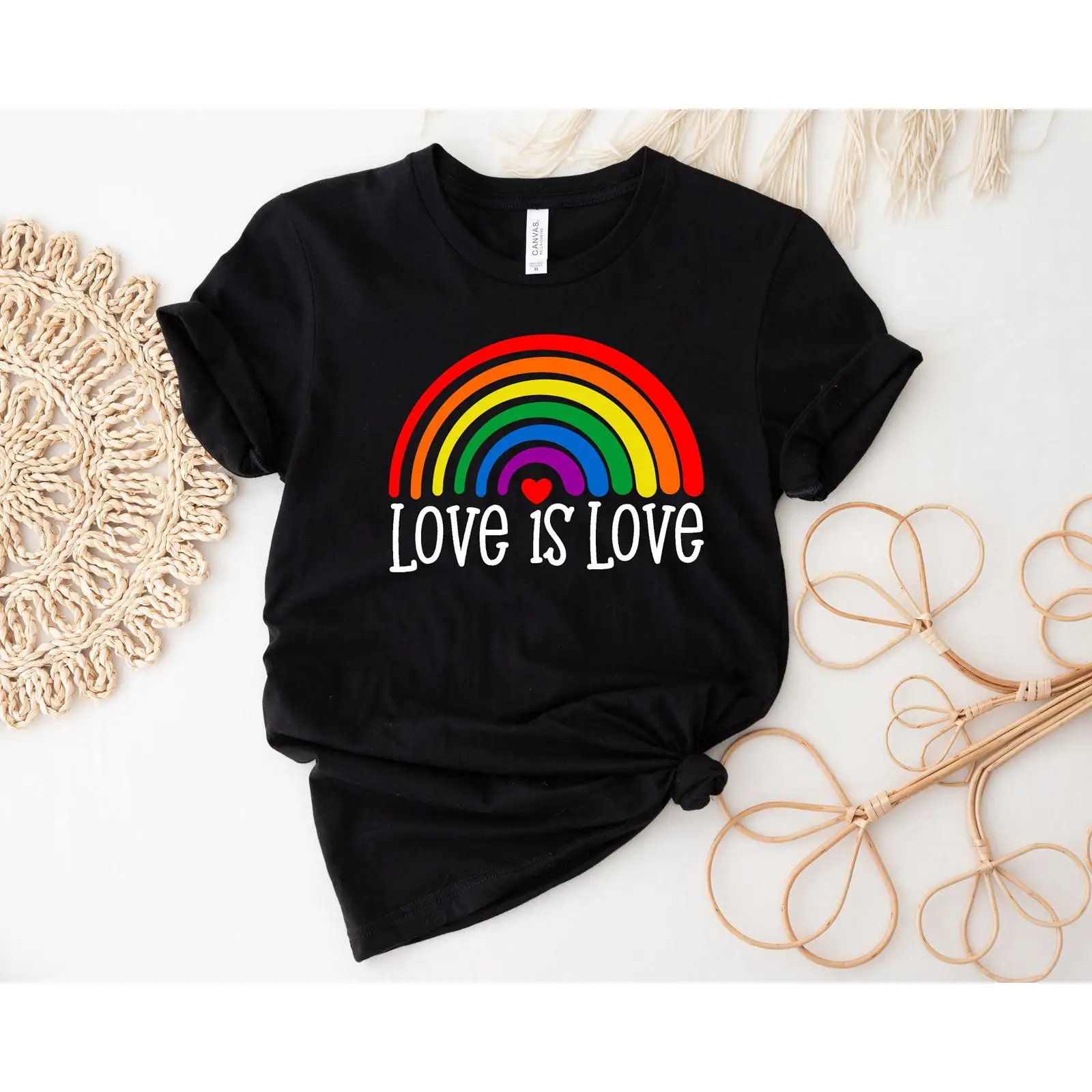 Vintage Fashion Community - Love Is Rainbow LGBTQ T Shirt