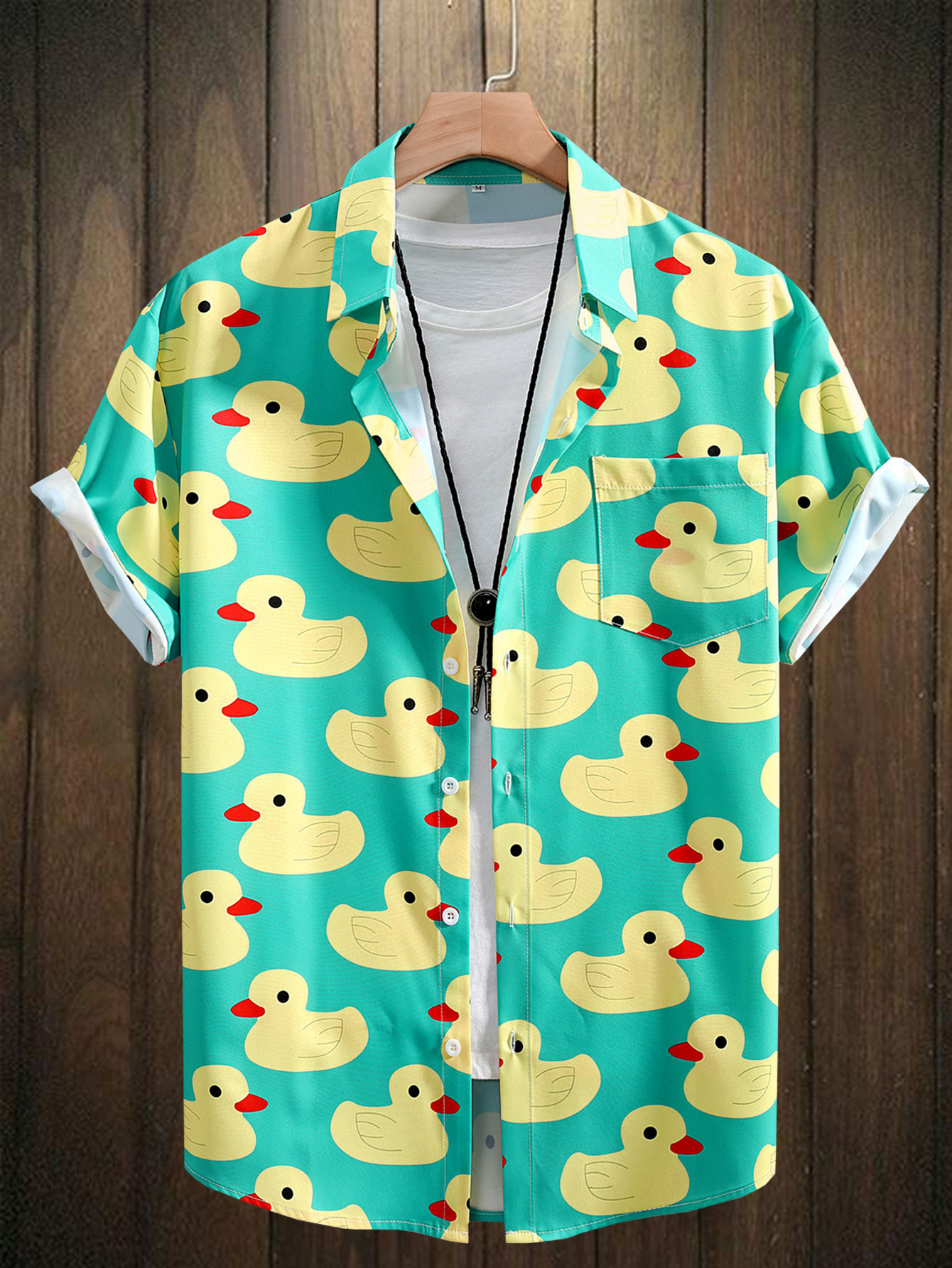 Bowling Shirt Camp - Men's Shirt Top, Rubber Duck Print,