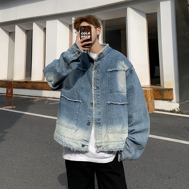 American Retro Hip Pop Raw Edg - огляд і ціна Patchwork Jean Jacket