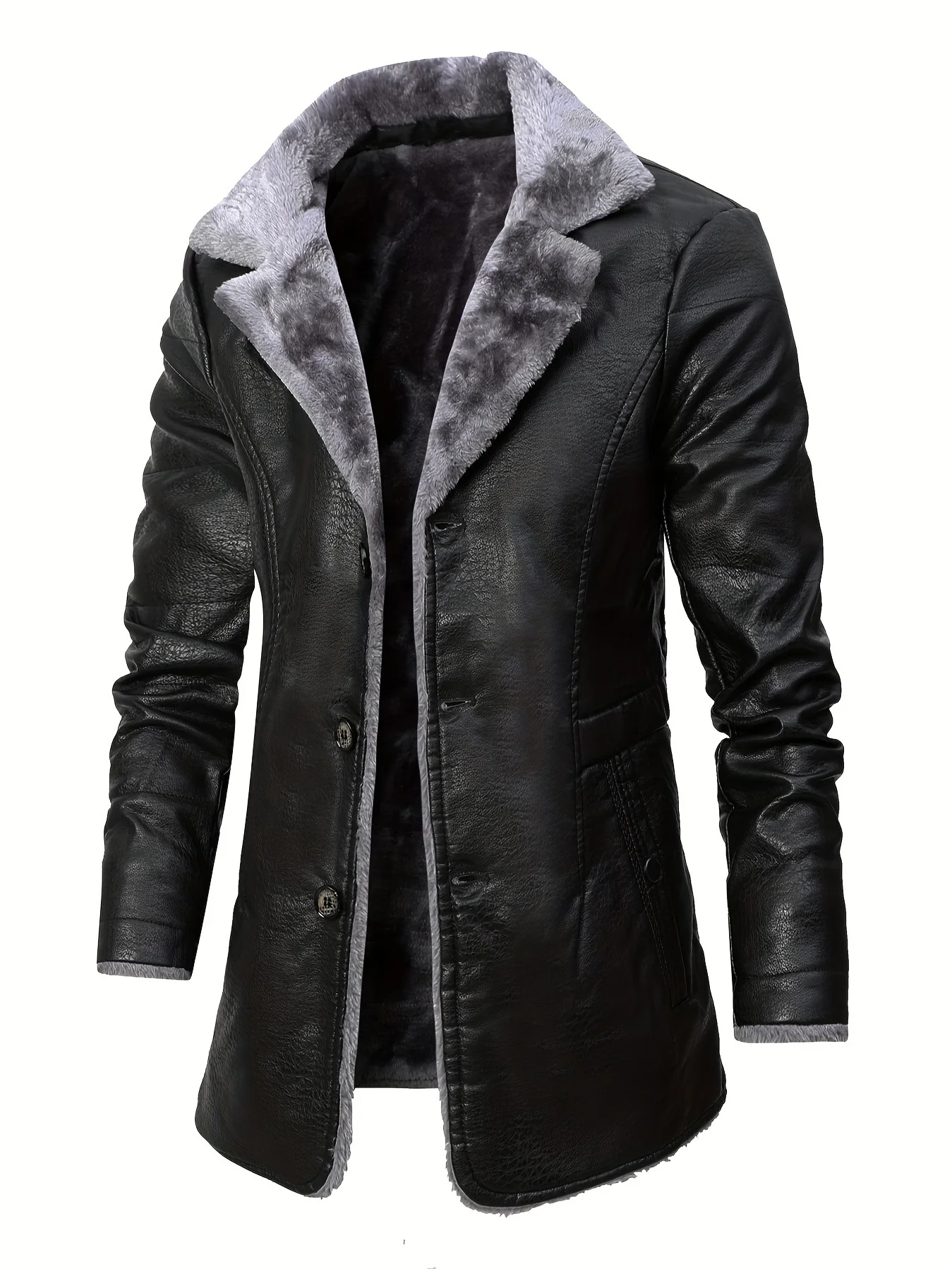 Men's Medium and Long PU Leath - огляд і ціна Velvet Blazer Vintage