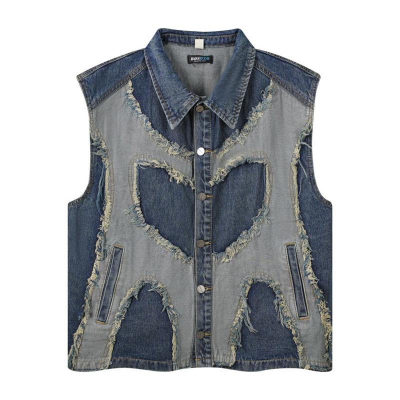 European and American mens Lap - огляд і ціна Patchwork Jean Jacket