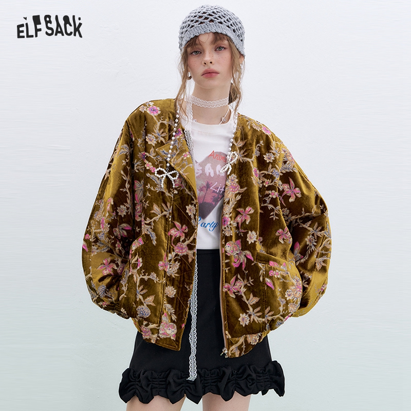ELFSACK Gold Velvet Jacket Wom - огляд і ціна Velvet Blazer Vintage