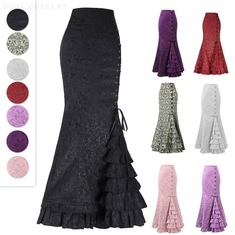 Long Skirts Women Punk Fish Ta - огляд і ціна Vintage Fashion Fabrics