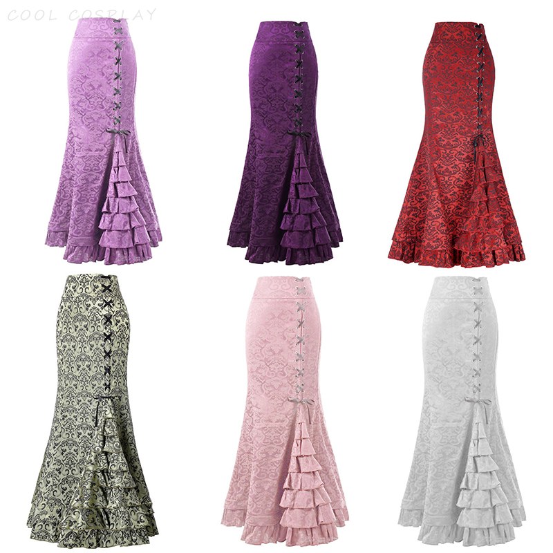 Long Skirts Women Punk Fish Ta - огляд і ціна Vintage Fashion Fabrics