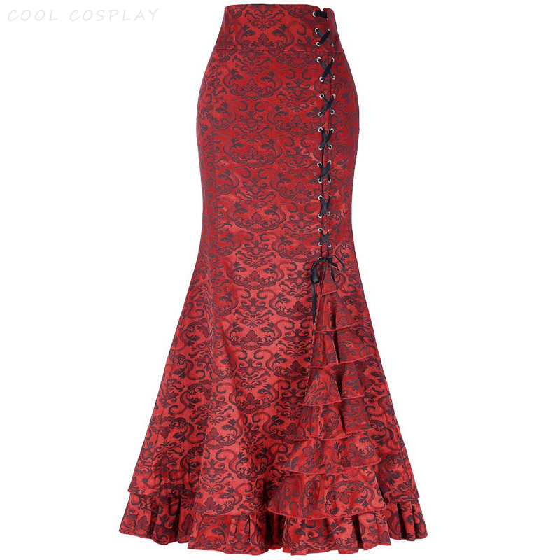 Long Skirts Women Punk Fish Ta - огляд і ціна Vintage Fashion Fabrics