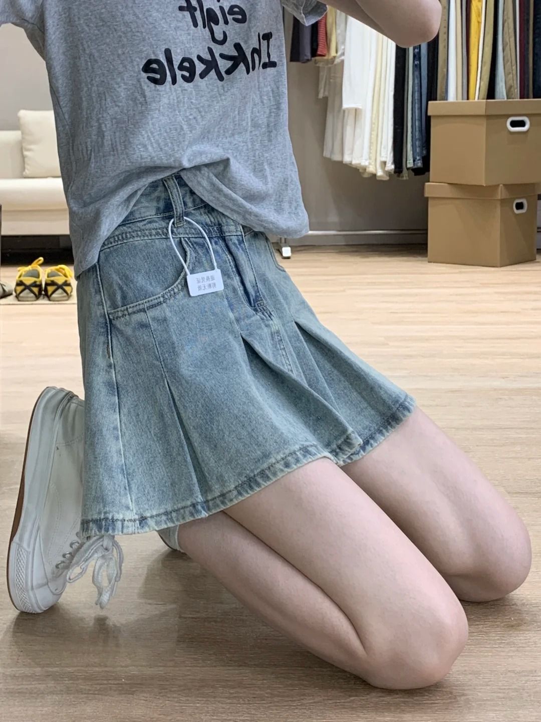 Women High Waist Denim Pleated - огляд і ціна Vintage Fashion Jeans
