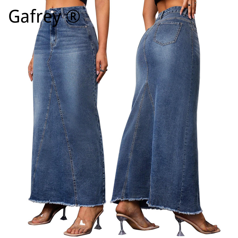 Women Denim Midi Skirt High Wa - огляд і ціна Vintage Fashion Jeans