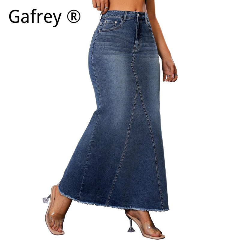 Women Denim Midi Skirt High Wa - огляд і ціна Vintage Fashion Jeans