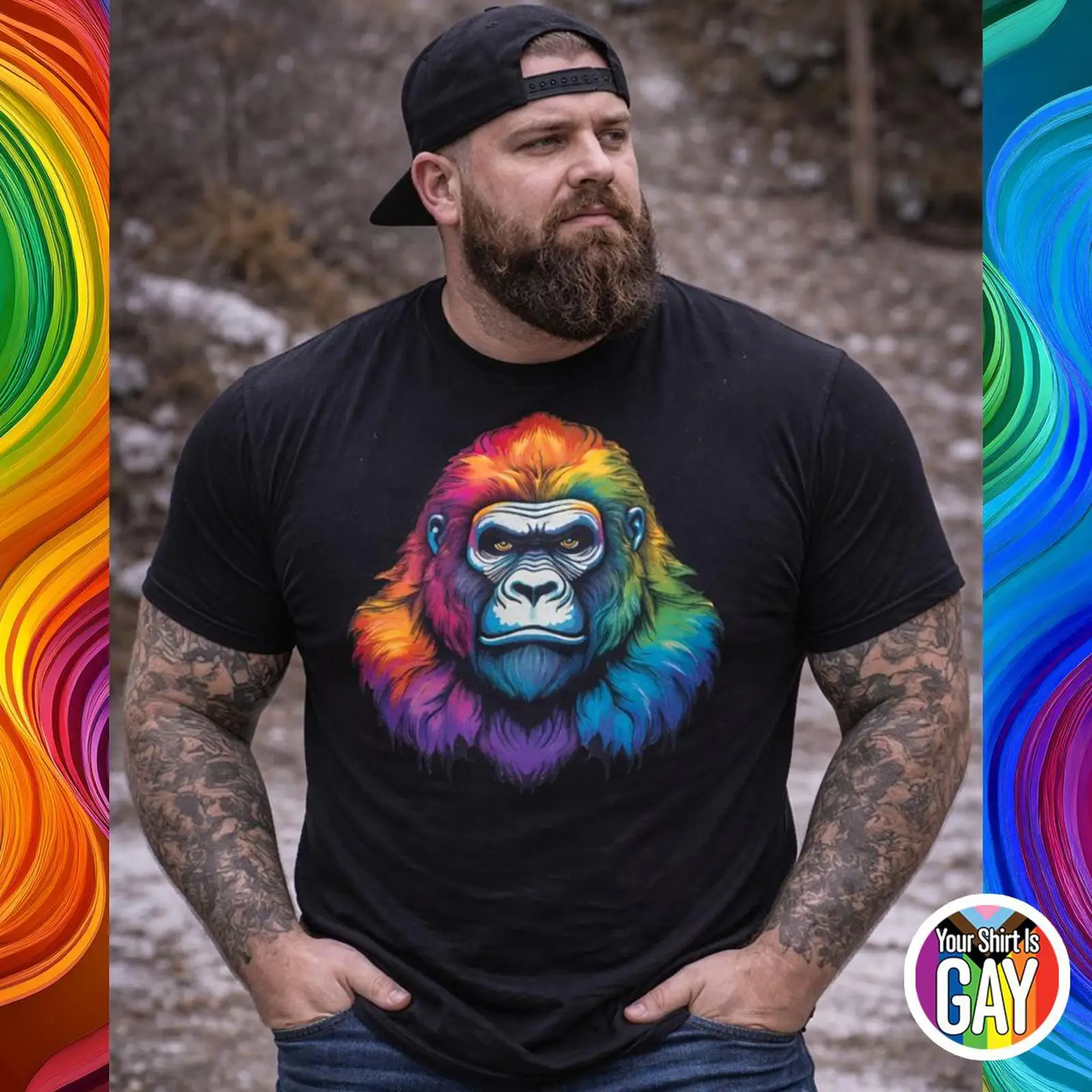 Gay Gorilla Pride T Shirt Rain - огляд і ціна Vintage Fashion Community