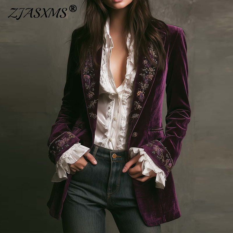 New Women Winter Coats and Jac - огляд і ціна Velvet Blazer Vintage