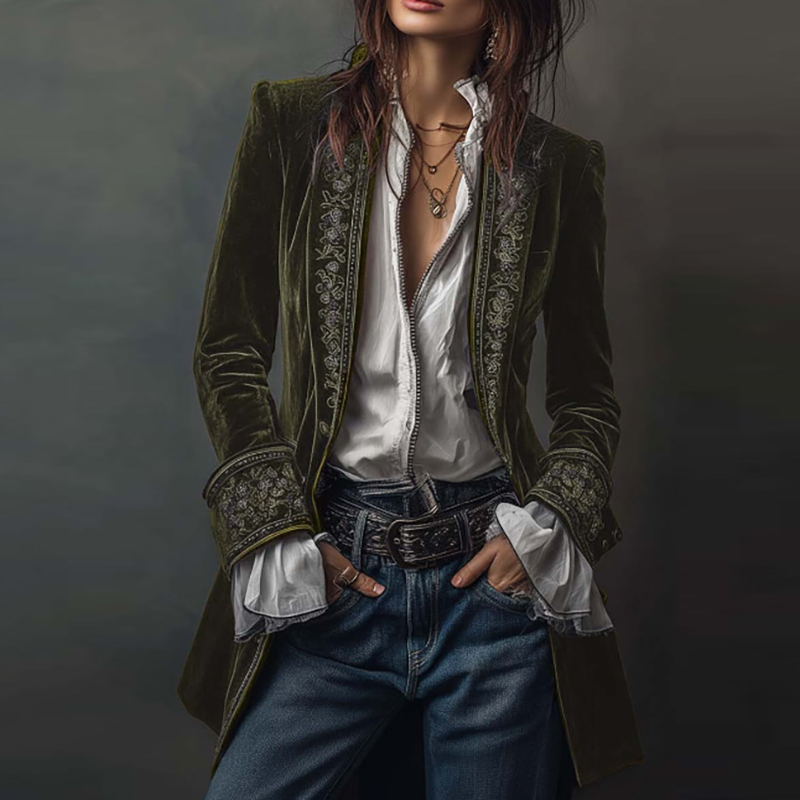 New Women Winter Coats and Jac - огляд і ціна Velvet Blazer Vintage