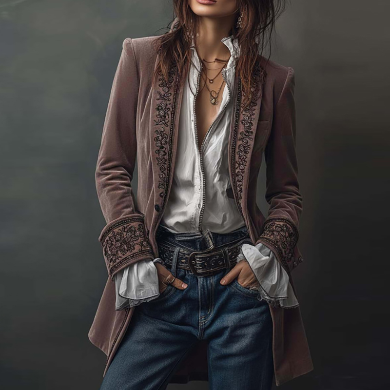New Women Winter Coats and Jac - огляд і ціна Velvet Blazer Vintage