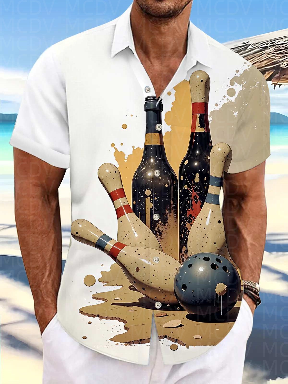 Bowling Pattern Men's Hawaiian - огляд і ціна Bowling Shirt Camp