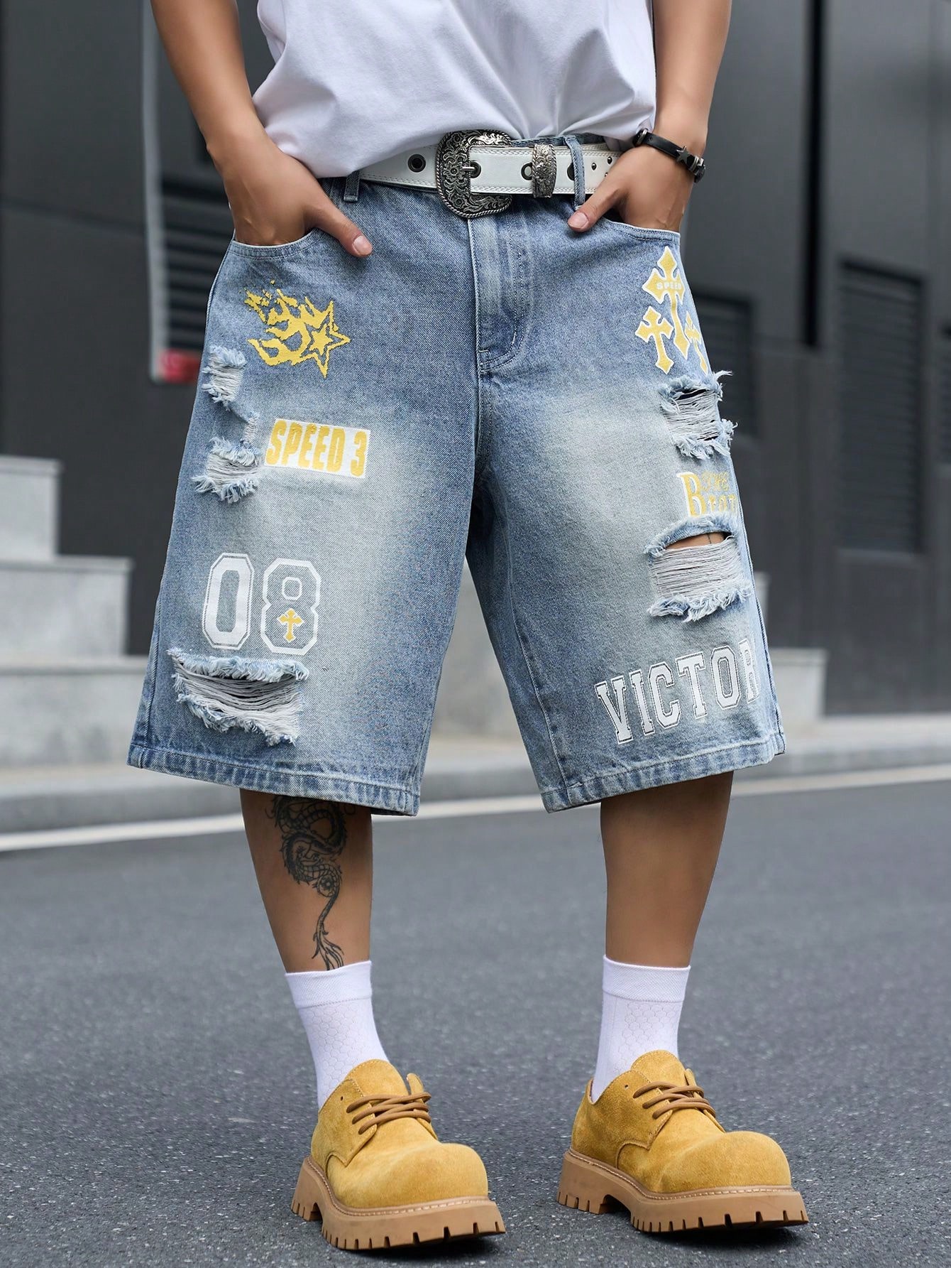 Men's Loose Fit Denim Bermuda  - огляд і ціна Vintage Fashion Jeans