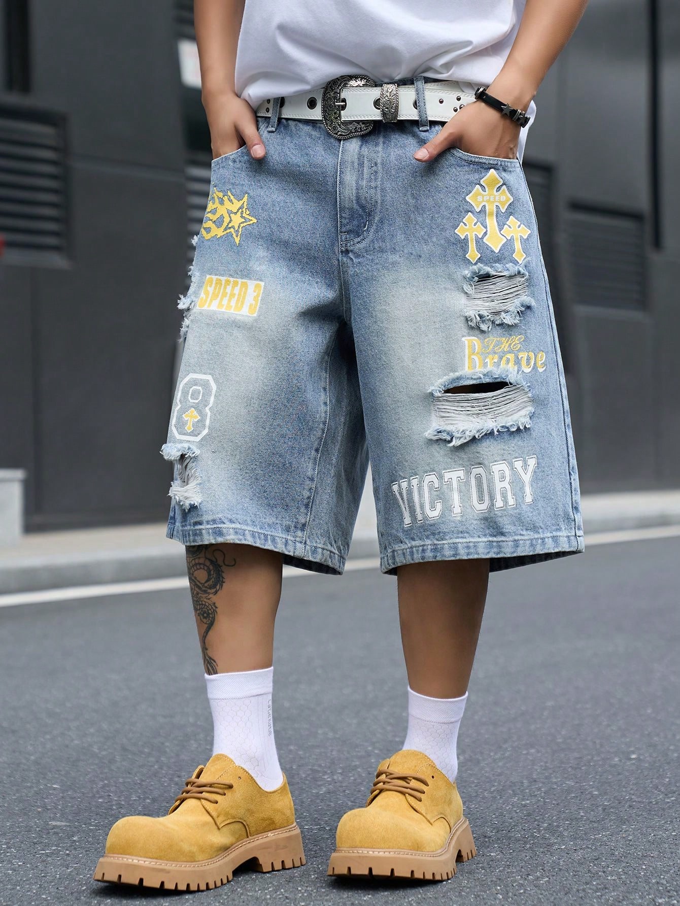 Men's Loose Fit Denim Bermuda  - огляд і ціна Vintage Fashion Jeans