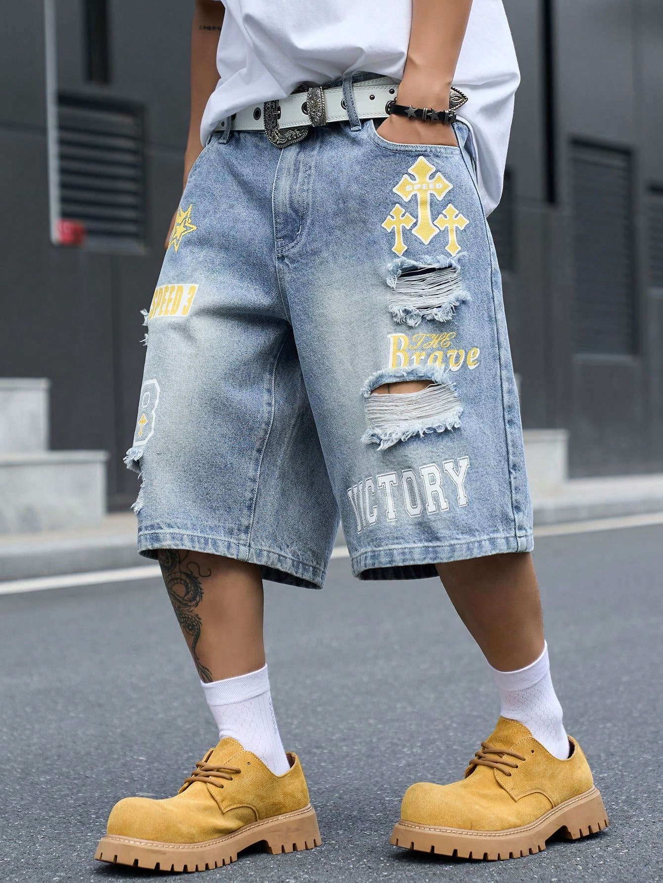 Men's Loose Fit Denim Bermuda  - огляд і ціна Vintage Fashion Jeans