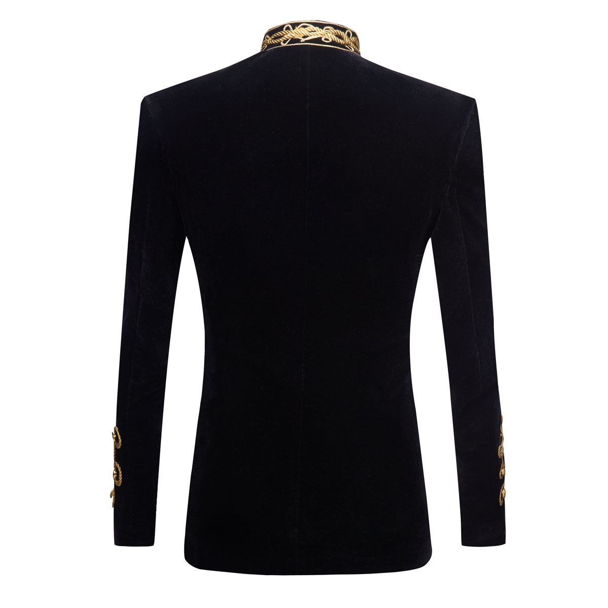 Men's Standing Collar Gold Bla - огляд і ціна Velvet Blazer Vintage