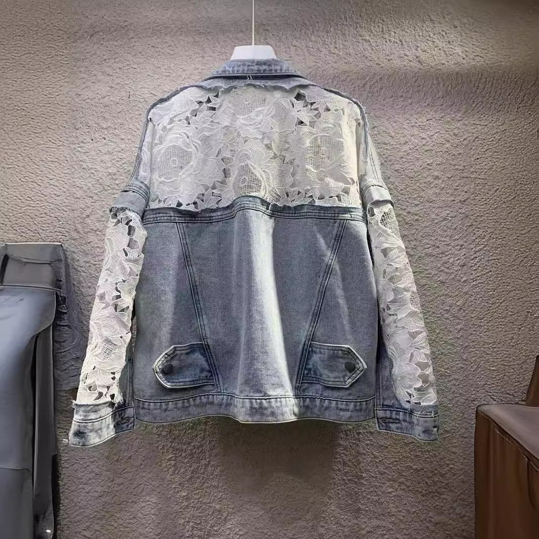 Spliced Embroidery Jacket Wome - огляд і ціна Patchwork Jean Jacket